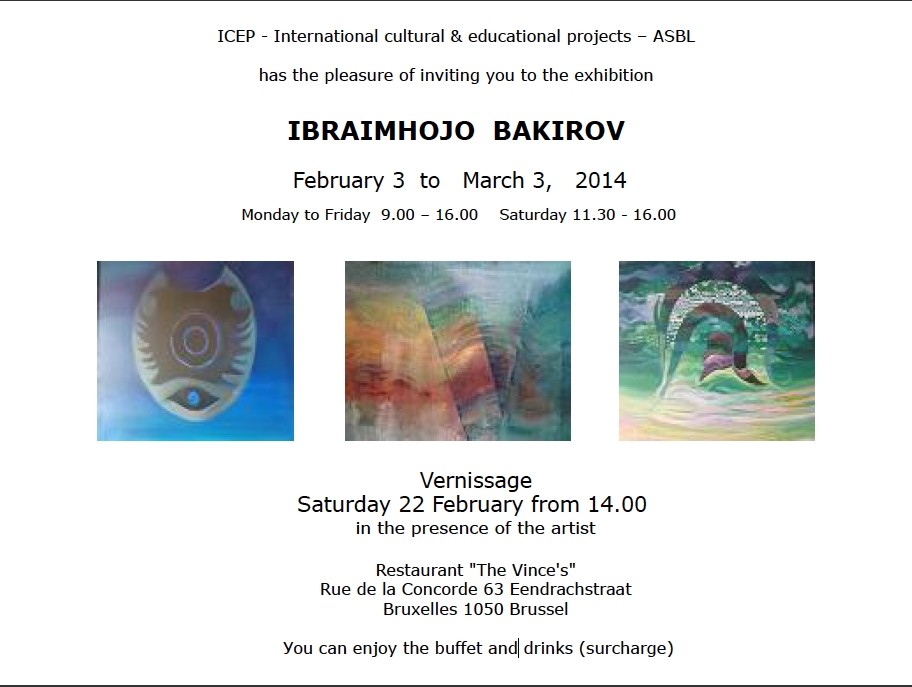 Affiche. Ixelles. Exposition Ibraimhojo Bakirov. 2014-02-22